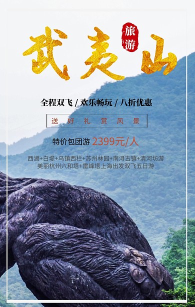 简约摄影福建武夷山旅行旅游毕业手机海报