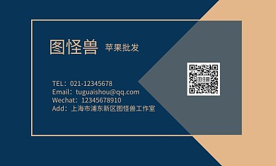 苹果批发简约蓝色质感名片