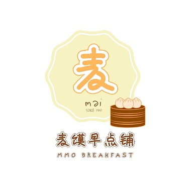 面点馒头烧麦早餐店早点铺店招logo
