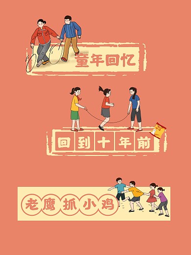 卡通复古风童年回忆拍照KT板