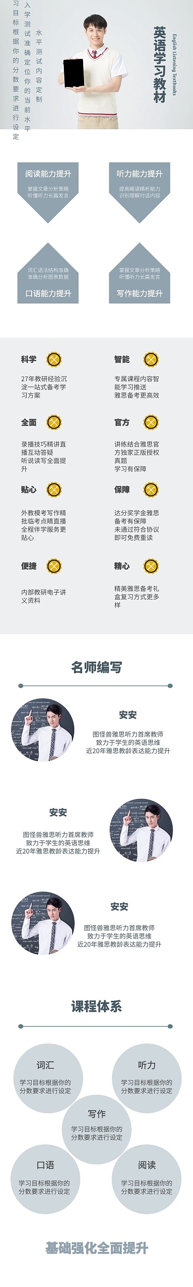 灰白简约商务英语学习教材教材宝贝详情页
