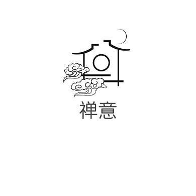 黑白简约禅意logo