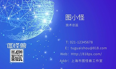 名片科技蓝色大气技术总监名片
