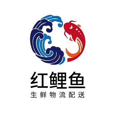 蓝色海洋红鲤鱼生鲜物流配送LOGO