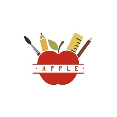 苹果logo形状红色线上logo制作