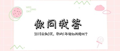 你问我答教育蓝色卡通背景公众号封面