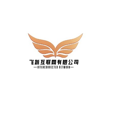 金色翅膀形状互联网公司logo