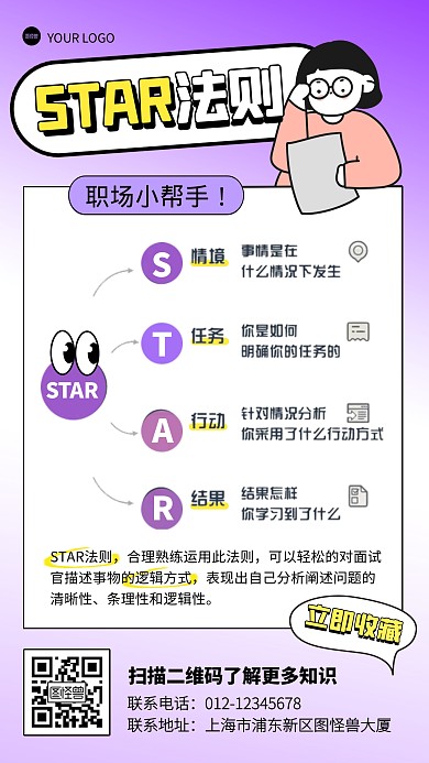 STAR模型科普用图创意宣传手机海报