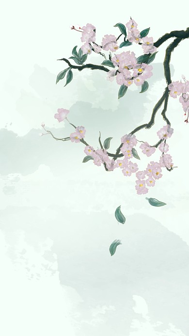 图怪兽原创元素古风插画兰花水墨背景