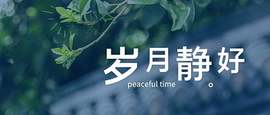 岁月静好问候鼓励简约公众号封面首图
