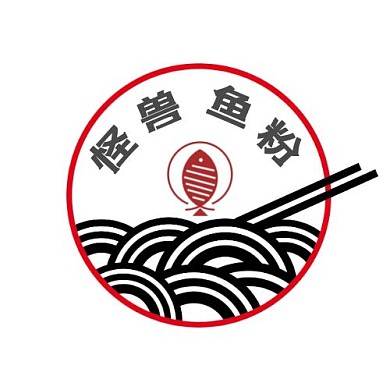 鱼粉店古风简约平面设计LOGO