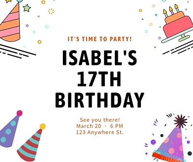 生日快乐简约卡通新媒体社交媒体