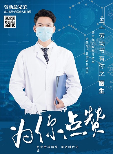 五一劳动节之医生模仿竖版海报