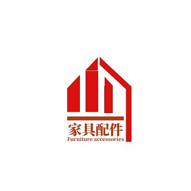 家具配件简约红色方形LOGO