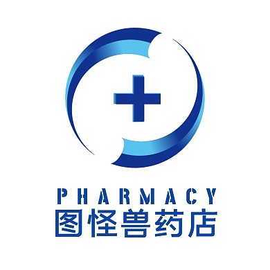 药店蓝色简约红包头像