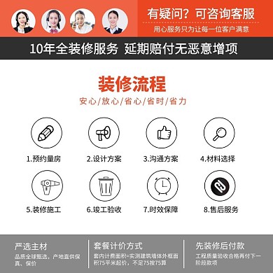 装修公司装修流程说明主图直通车