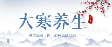 简约古风中国风质感大寒养生节气公众号首图