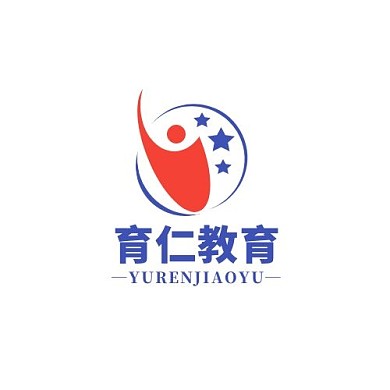 育人教育人形弯月红蓝简约LOGO