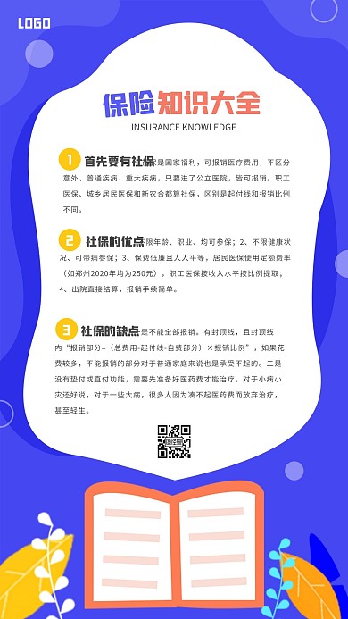 简约保险科普大全手机海报