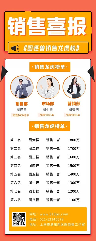 销售喜讯喜报扭转乾坤榜单宣传长图