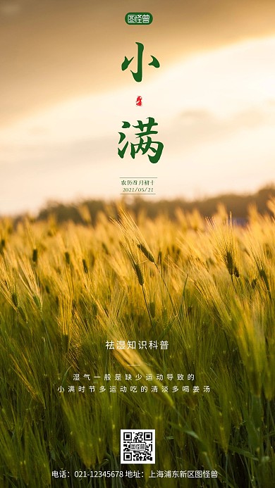 简约风摄影图小满祛湿养生科普摄影图海报