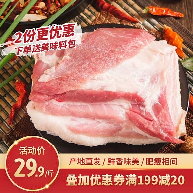 红色大气风小肥猪冷冻生鲜猪肉主图直通车