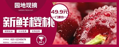 樱桃采摘水果园地门票入场券