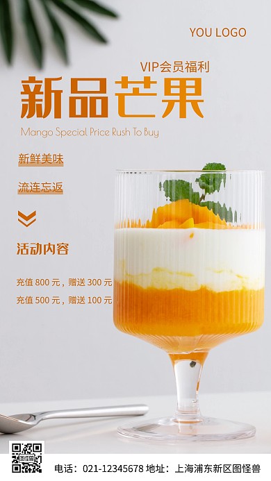 摄影图会员vip白色简约风手机海报