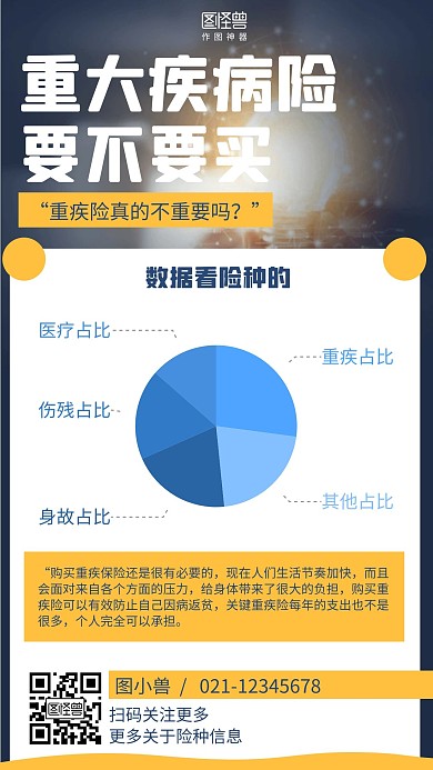 简约重疾险数据看险图表海报