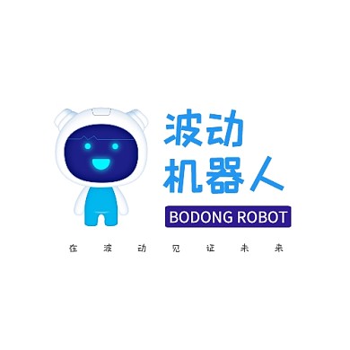 机器人社团蓝色活波卡通IP形象logo