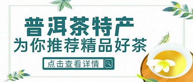 绿色简约风普洱茶特产公众号封面