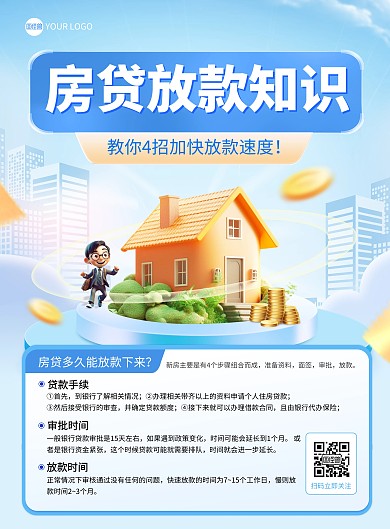 房贷放款知识科普印刷海报