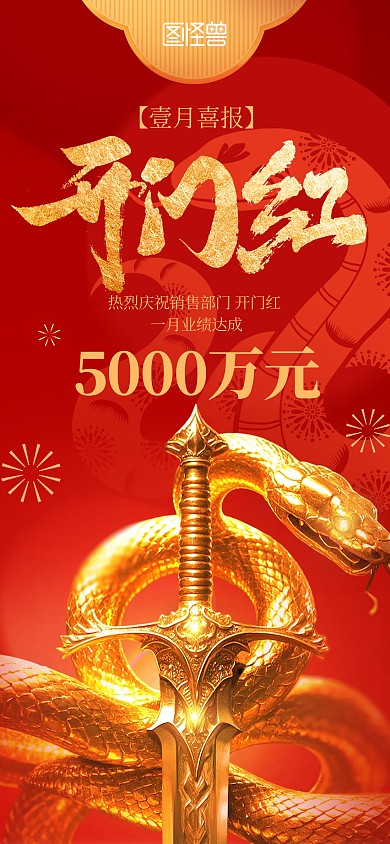2025蛇年开门红喜报海报