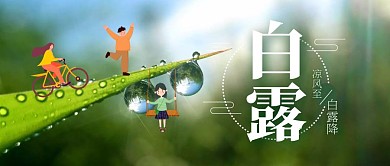 清新摄影风白露节气问候祝福公众号封面首图
