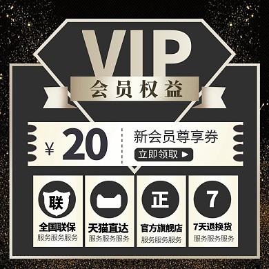 会员权益优惠券详情黑金电商主图直通车