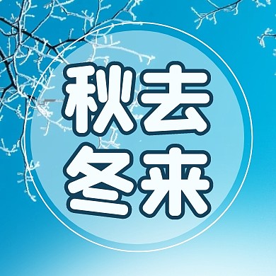 秋去冬来霜降节气摄影蓝色公众号封面次图