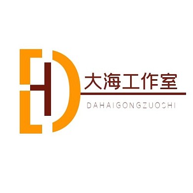 logo字母橙色简约DH平面设计