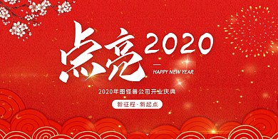创意收回2020开业庆典展板