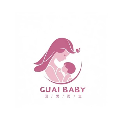 扁平粉色母婴logo
