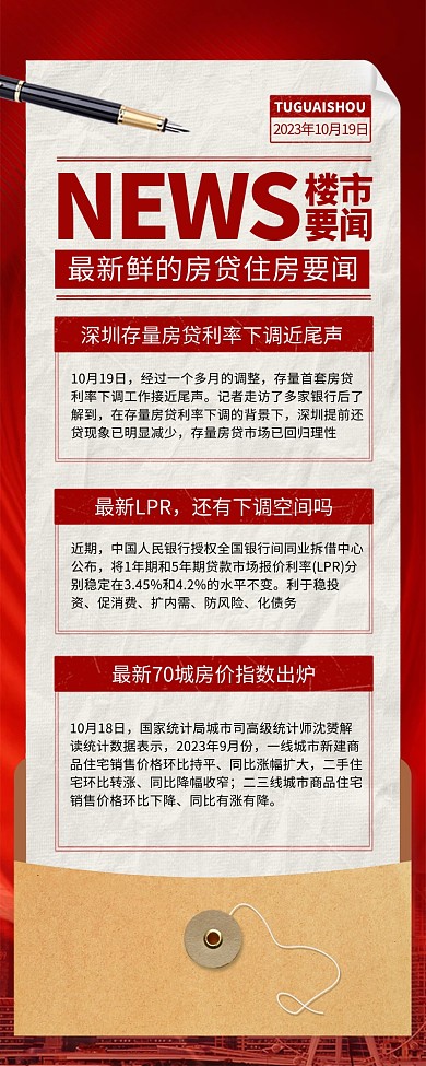 房贷政策新变化时政新闻宣传营销长图