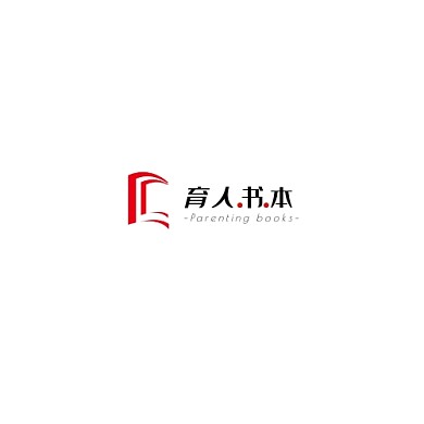 红色黑色现代风格书本logo设计