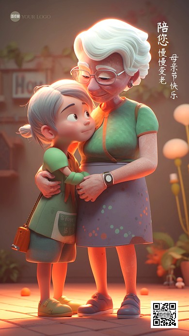 母亲节祝福问候3D海报