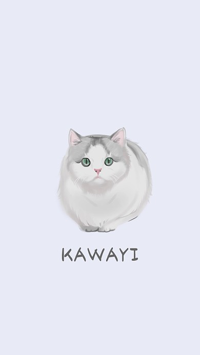 手机壁纸卡通小猫可爱字母简约