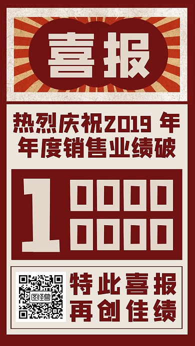 喜报复古大字报中国风手机海报
