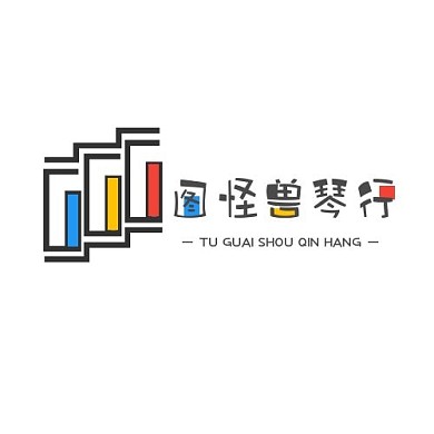 钢琴行多彩琴键少儿可爱插画简笔