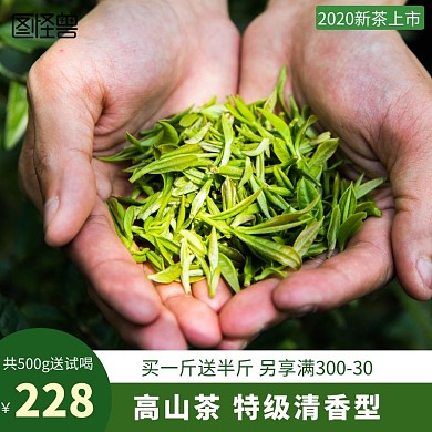 茶叶茶饮淘宝端午节活动绿色直通车主图