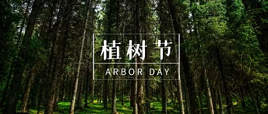 植树节摄影风绿色色公众号封面