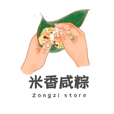 2020粽子店米香咸粽在线logo设计