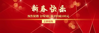 2019新年预售淘宝促销优惠banner