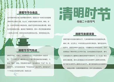 清明节绿色清新手抄报